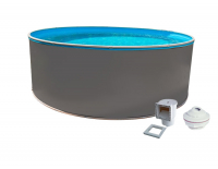 Бассейн Лагуна морозоустойчивый 2.50х1.25м круглый серый (скиммер, форсунка) 25019 Бассейн Лагуна морозоустойчивый 2.50х1.25м круглый серый (скиммер, форсунка) 25019